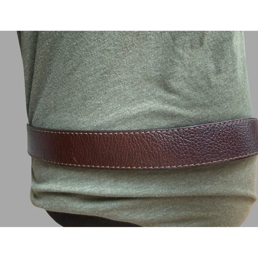 Larry‎ Mahan Brown Genuine Leather Belt Silver Buckle 40